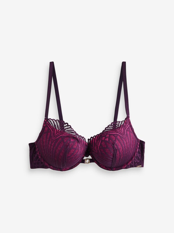 Seraphine Lipsy Pink/Purple Geo Lace Triple Boost Bra