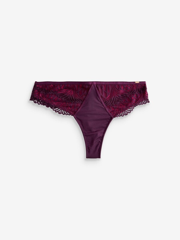 Seraphine Lipsy Pink/Purple Thong Geo Lace Knickers
