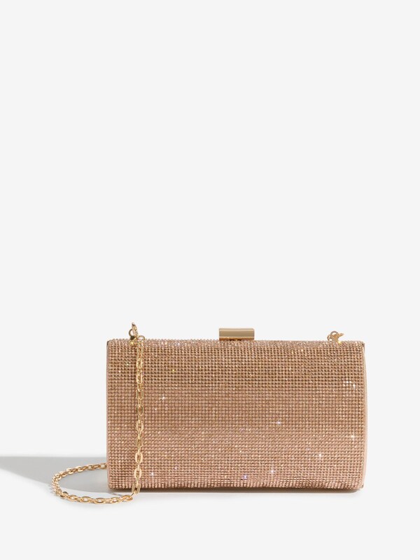 Seraphine Lipsy Rose Gold Embellished Box Clutch Bag