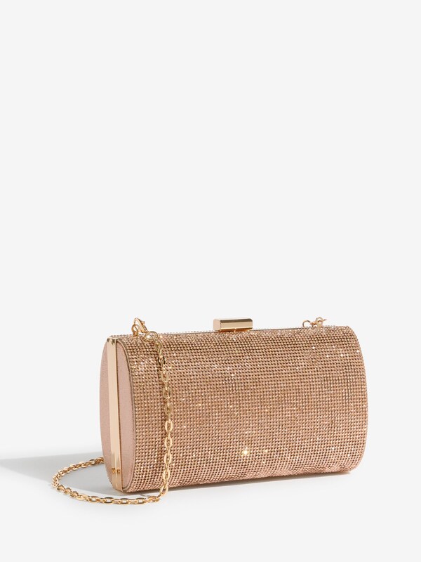 Seraphine Lipsy Rose Gold Embellished Box Clutch Bag