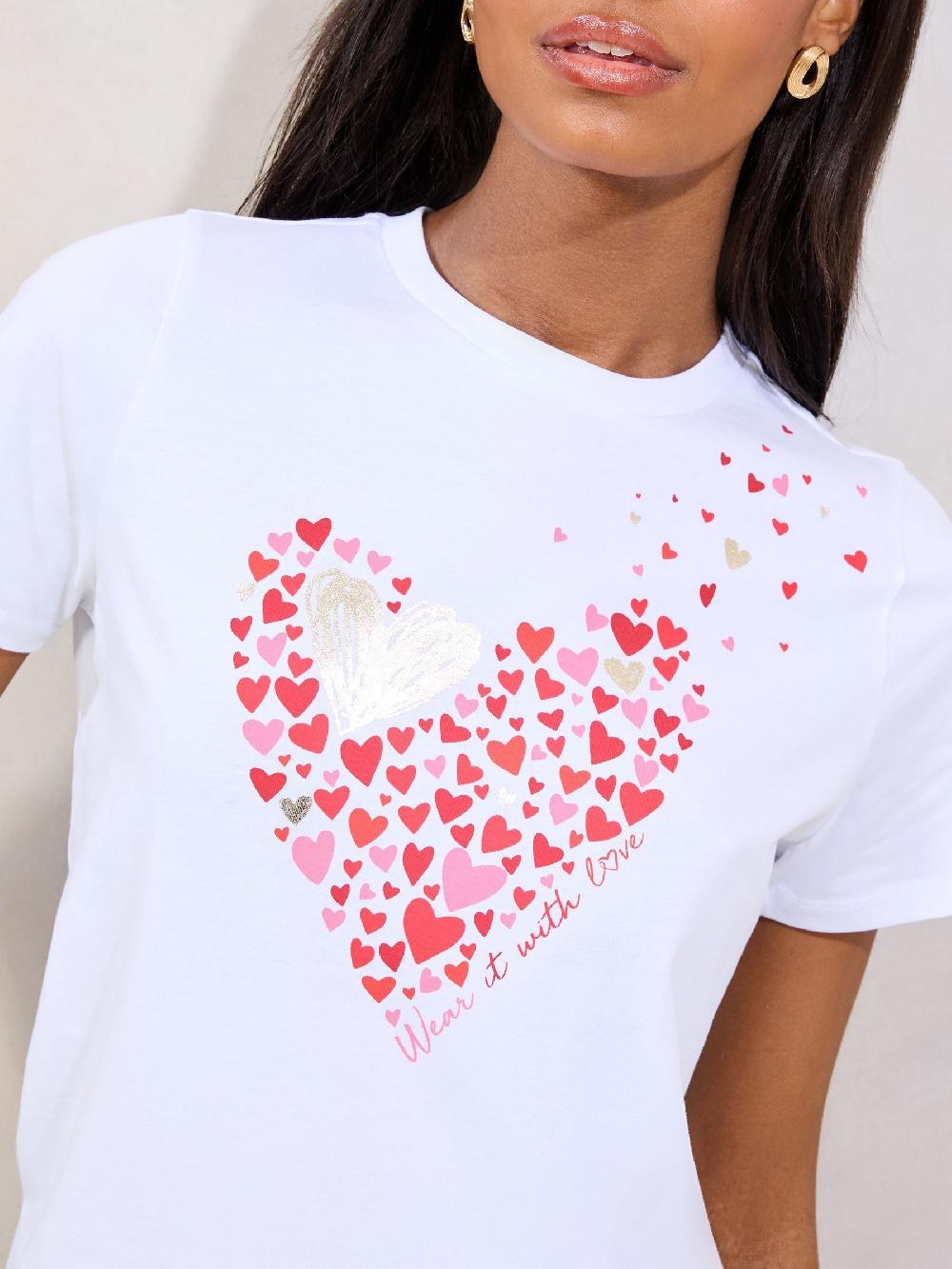 seraphine Lipsy White Boyfriend Wear it with Love T-Shirt