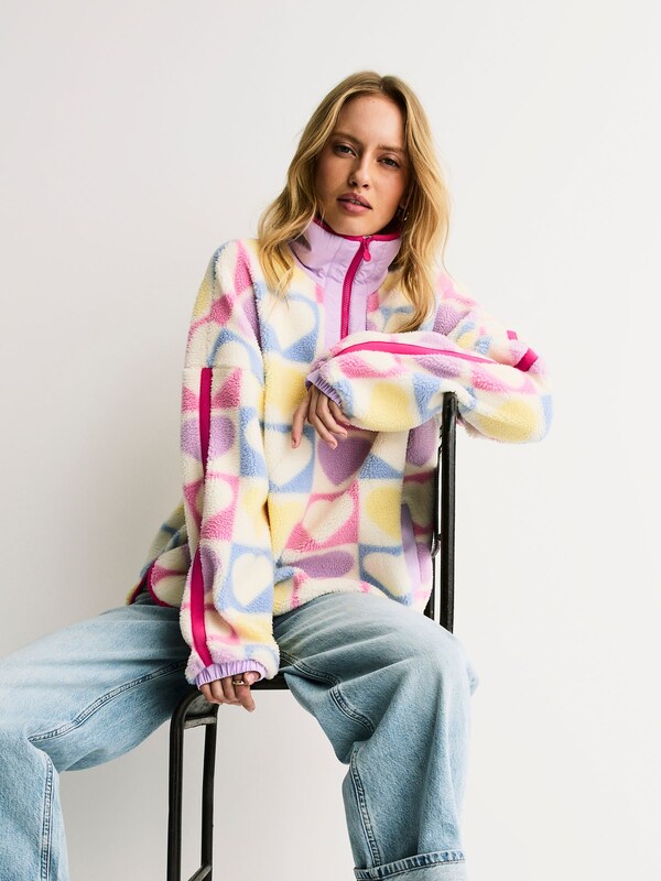 Seraphine Little Bird By Jools Oliver Multi Heart Colourblock Borg Fleece