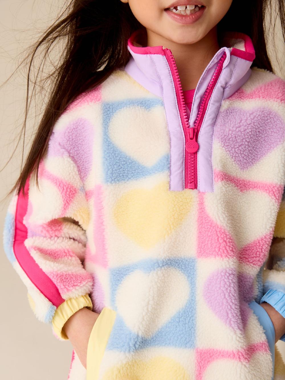 seraphine Little Bird by Jools Oliver Multi Heart Colourblock Borg Fleece