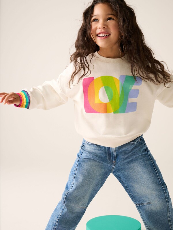 Seraphine Little Bird By Jools Oliver Multi Rainbow Love Sweatshirt