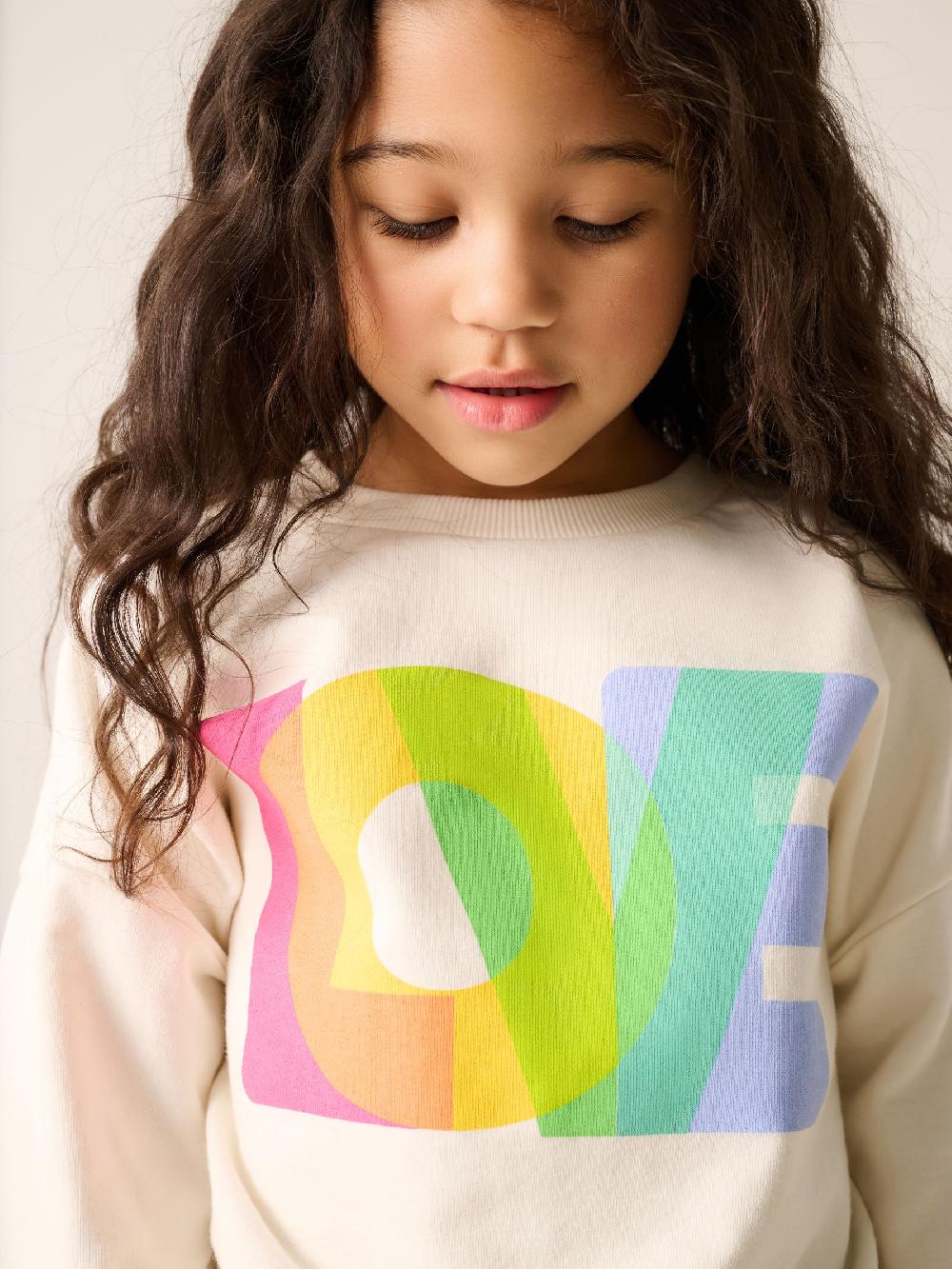 seraphine Little Bird by Jools Oliver Multi Rainbow Love Sweatshirt