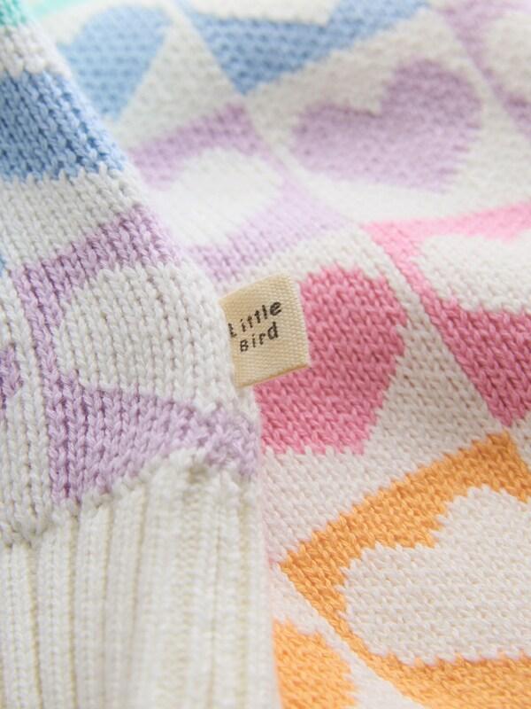 Seraphine Little Bird By Jools Oliver Pastel Rainbow Hearts Knitted Colourblock Jumper
