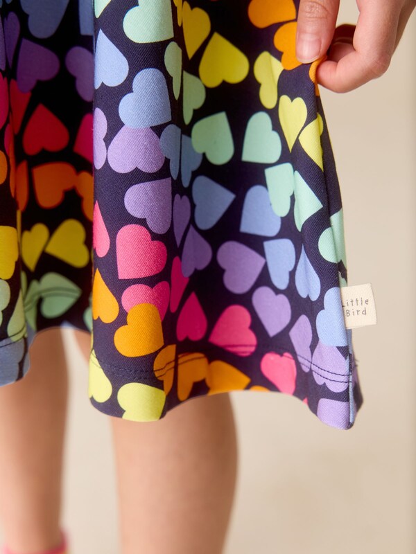 Seraphine Little Bird By Jools Oliver Rainbow Hearts Short Sleeve Jersey Skater Dress