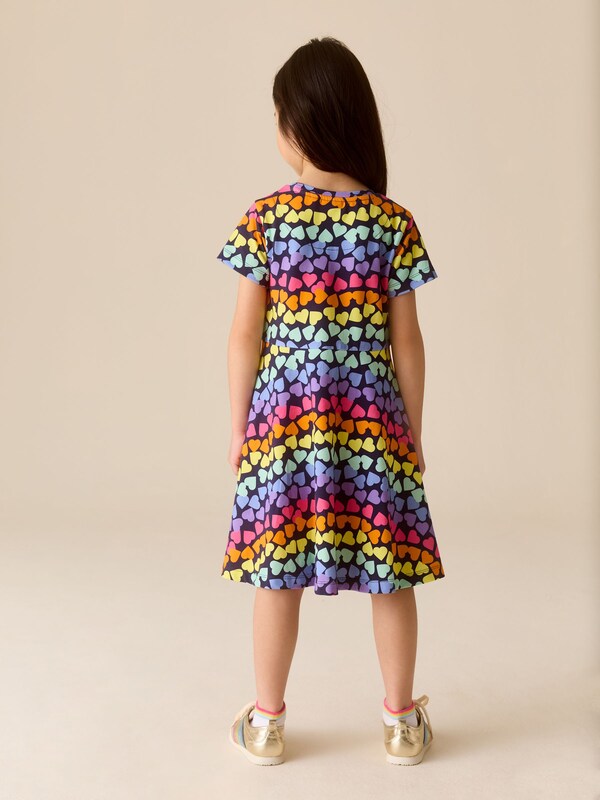 Seraphine Little Bird By Jools Oliver Rainbow Hearts Short Sleeve Jersey Skater Dress