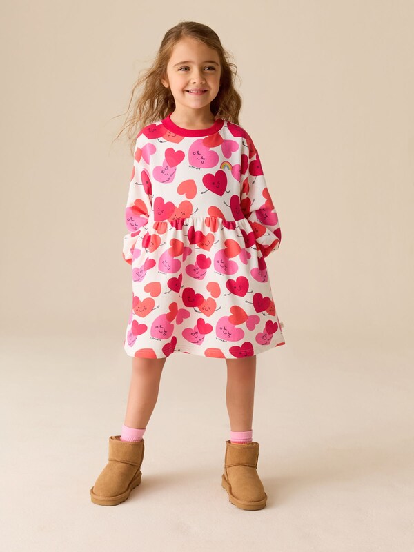 Seraphine Little Bird By Jools Oliver Red/Pink Skater Sweat Dress