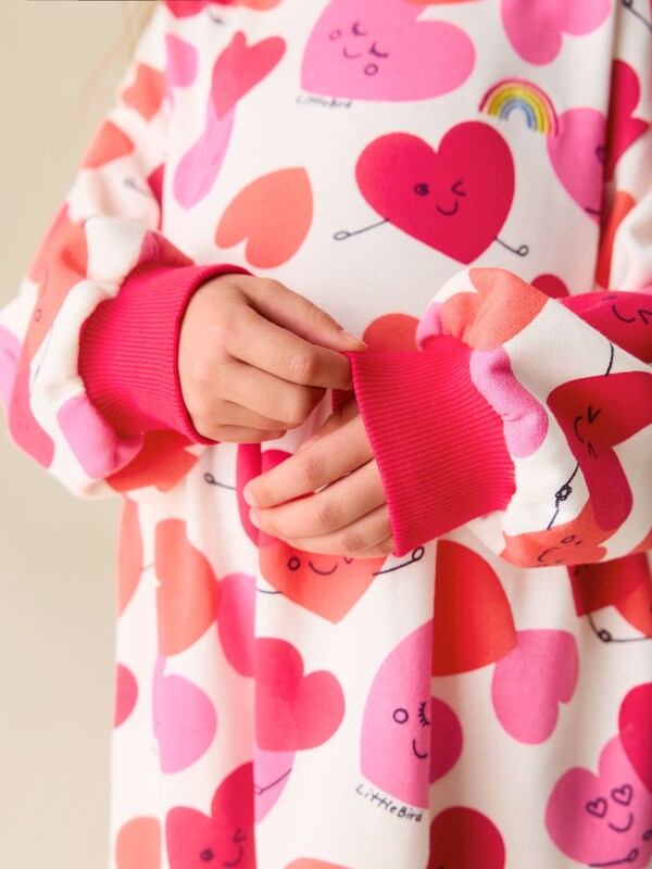 Seraphine Little Bird By Jools Oliver Red/Pink Skater Sweat Dress
