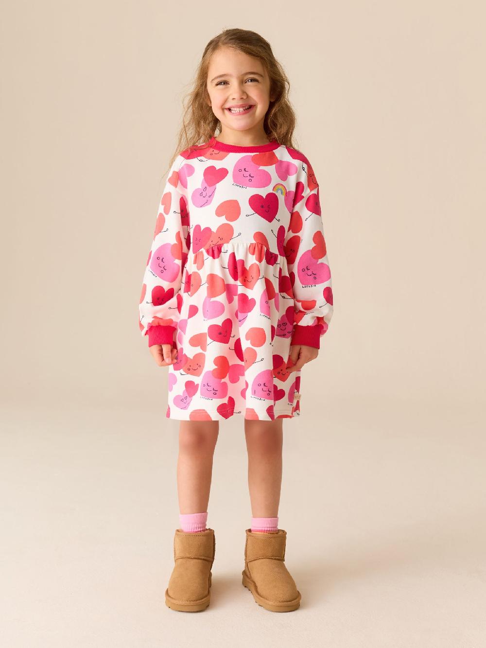 seraphine Little Bird by Jools Oliver Red/Pink Skater Sweat Dress