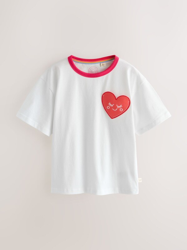 Seraphine Little Bird By Jools Oliver White And Heart Print Jersey T-Shirt 2 Pack