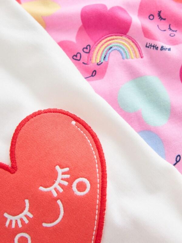 Seraphine Little Bird By Jools Oliver White And Heart Print Jersey T-Shirt 2 Pack