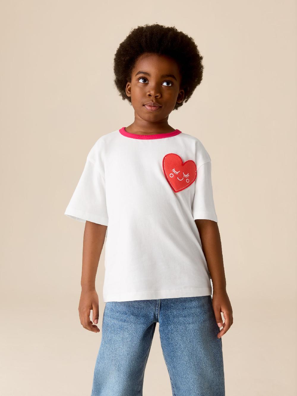 seraphine Little Bird by Jools Oliver White and Heart Print Jersey T-Shirt 2 Pack