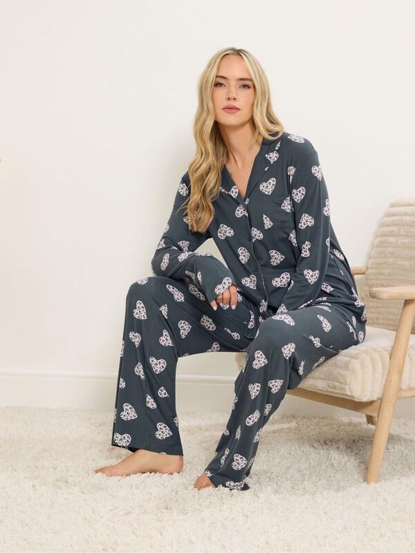 Seraphine Long Tall Sally Grey Soft Touch Animal Heart Pyjamas Set