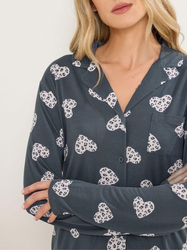 Seraphine Long Tall Sally Grey Soft Touch Animal Heart Pyjamas Set