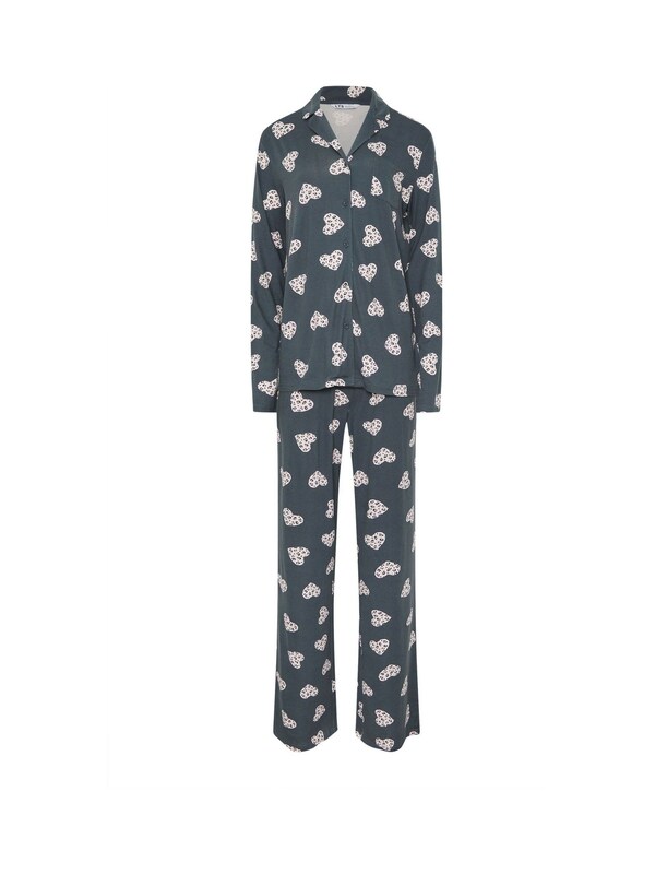 Seraphine Long Tall Sally Grey Soft Touch Animal Heart Pyjamas Set
