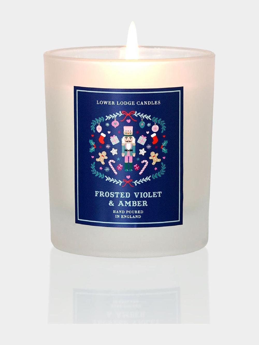 seraphine Lower Lodge Candles Frosted Violet and Amber 1 Wick Scented Candle
