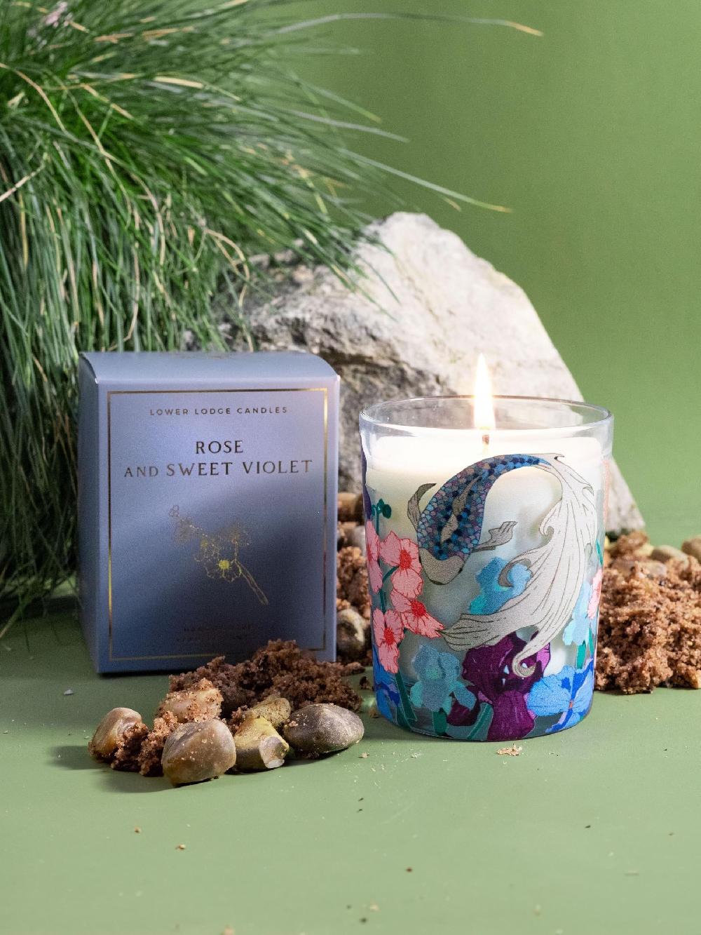 seraphine Lower Lodge Candles Rose and Sweet Violet 1 Wick Scented Candle