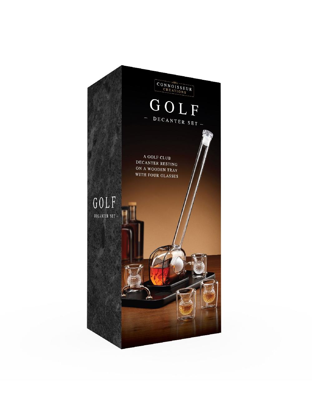 seraphine MenKind Clear Connoisseur Creations Golf Decanter Set Fun Club D Glasses