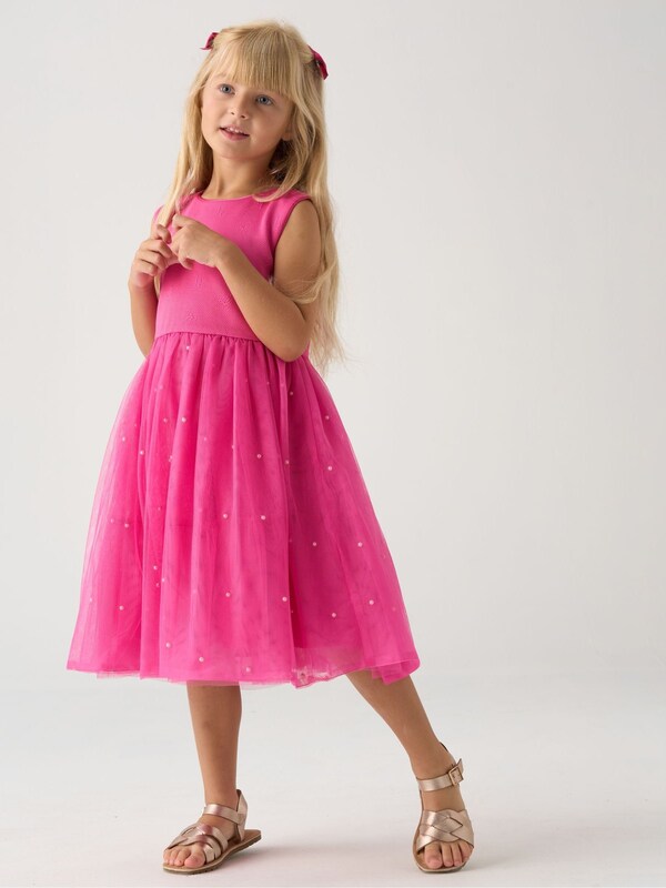 Seraphine Miss Pink Jacquard Bows Jacket And Sequin Dress Set
