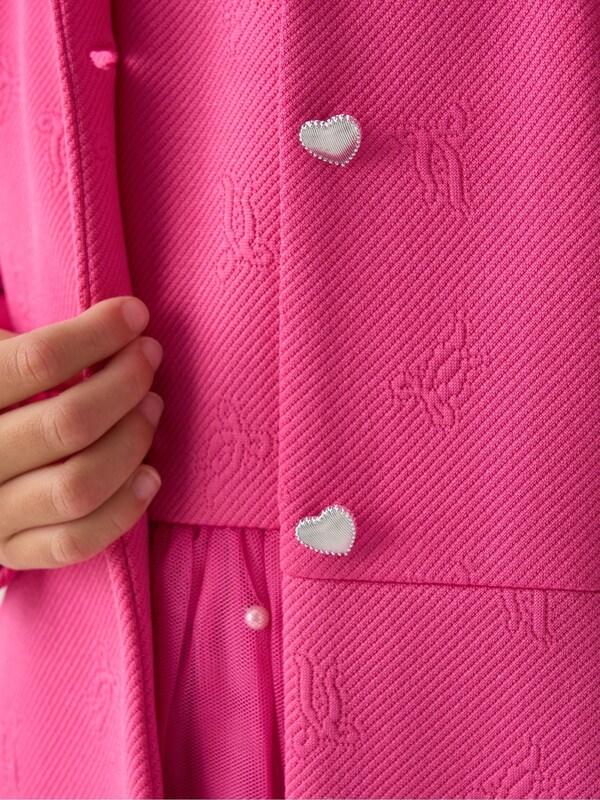 Seraphine Miss Pink Jacquard Bows Jacket And Sequin Dress Set
