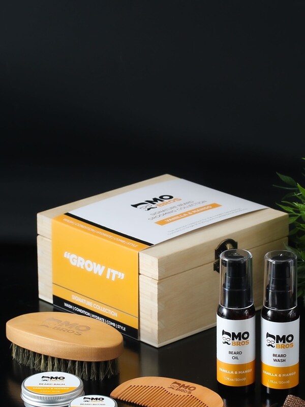 Seraphine Mo Bros Wooden Signature Beard Grooming Collection Vanilla And Mango