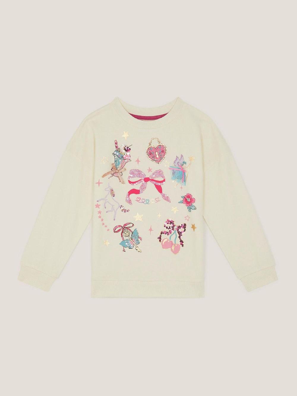 seraphine Monsoon Natural Magical Unicorn Print Sweatshirt