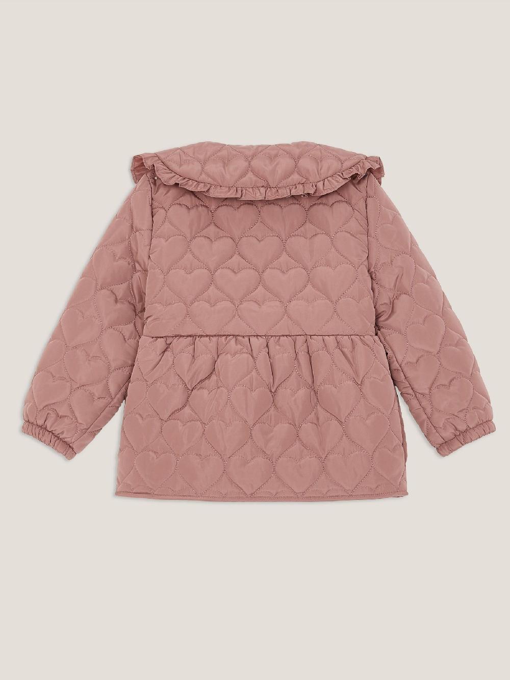 seraphine Monsoon Pink Embroidered Heart Quilted Coat