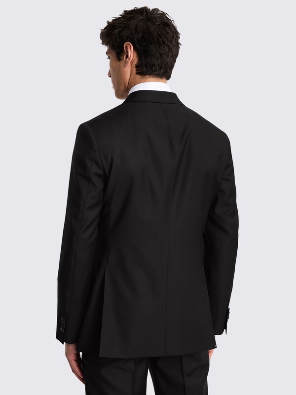 Seraphine MOSS Black Tailored Fit Double Breasted Twill Italian Suit Jacket