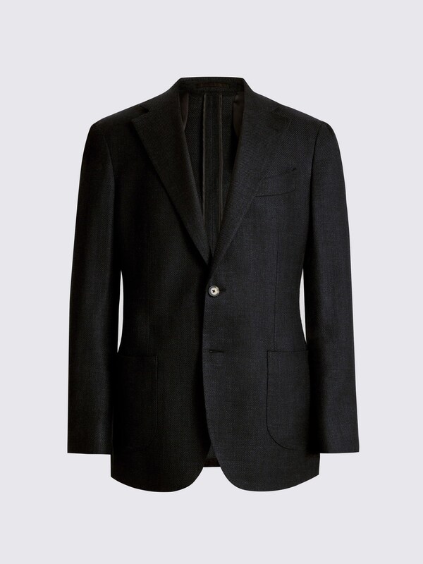 Seraphine MOSS Black Tailored Fit Italian Twill Suit Jacket