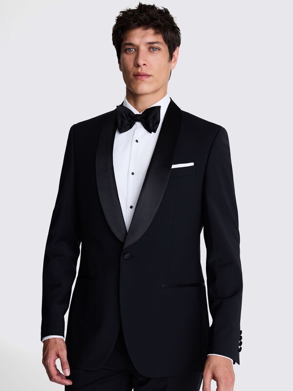 Seraphine MOSS Black Tailored Fit Shawl Lapel Tuxedo Jacket