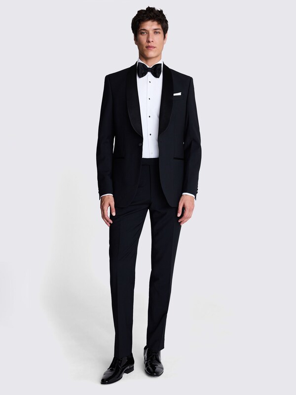 Seraphine MOSS Black Tailored Fit Shawl Lapel Tuxedo Jacket