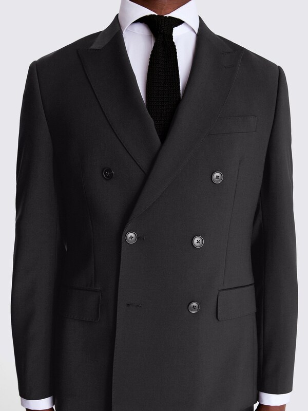 Seraphine MOSS Black Tailored Fit Tailored Fit Performance Double Breasted Suit Jacket