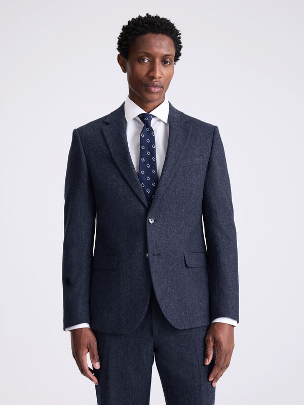 Seraphine MOSS Blue Slim Fit Donegal Tweed Suit Jacket