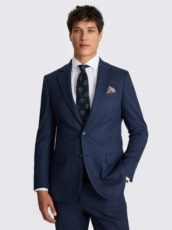 Seraphine MOSS Blue Tailored Fit Flannel Suit Jacket