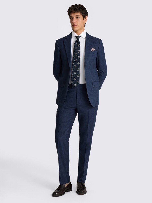 Seraphine MOSS Blue Tailored Fit Flannel Suit Jacket