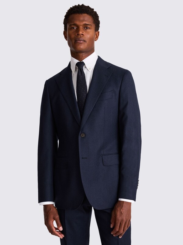 Seraphine Moss Blue Tailored Fit Plain Italian Suit Jacket