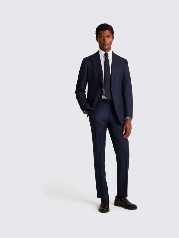 Seraphine Moss Blue Tailored Fit Plain Italian Suit Jacket