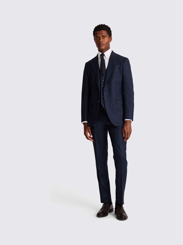 seraphine Moss Blue Tailored Fit Plain Italian Suit Jacket