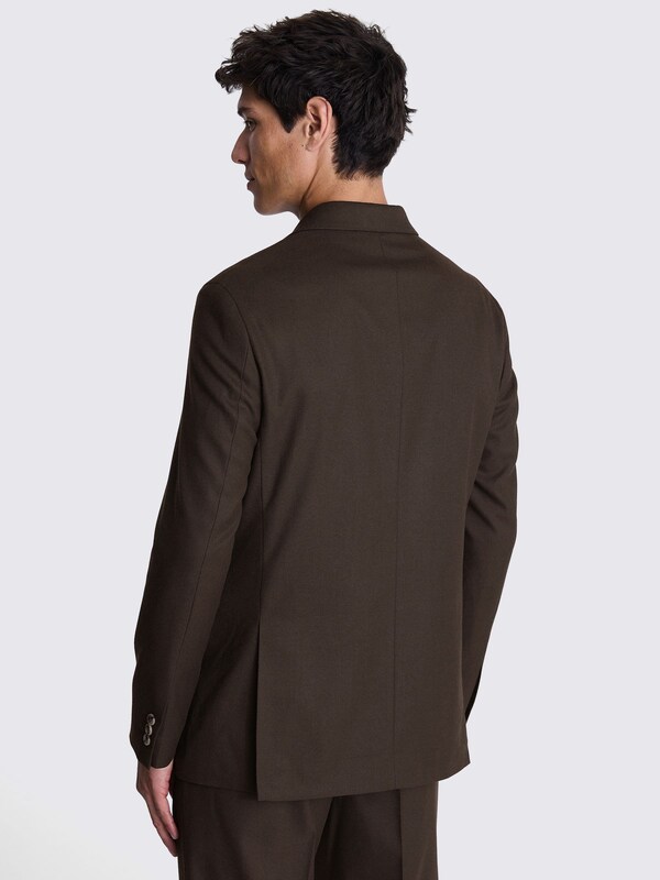 Seraphine MOSS Brown Relaxed Fit Flannel Double Breasted Suit Jacket