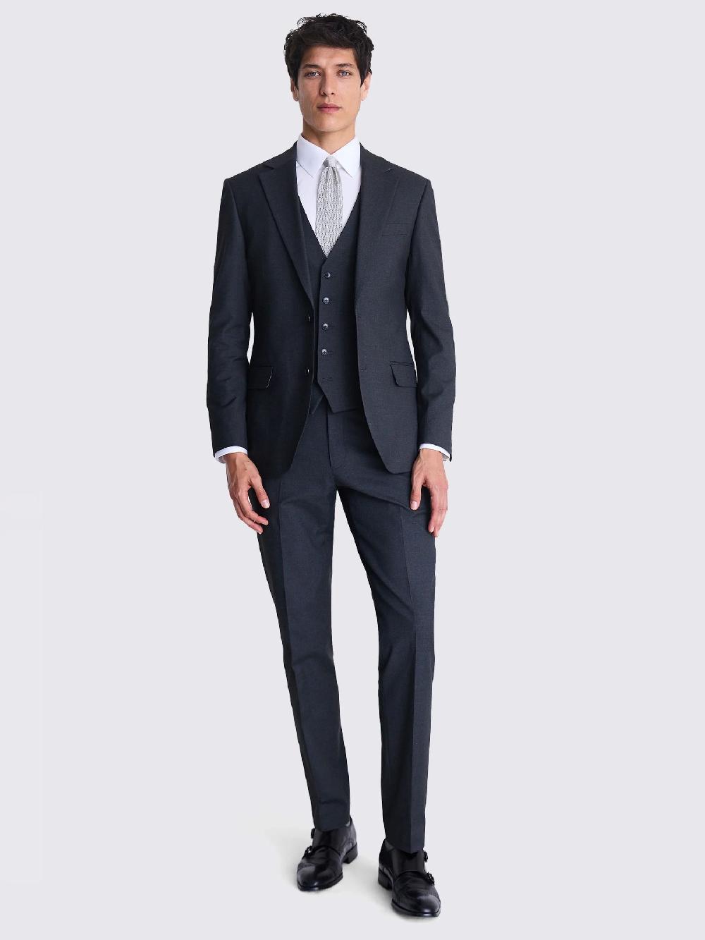 seraphine MOSS Charcoal Tailored Fit Stretch Suit Jacket
