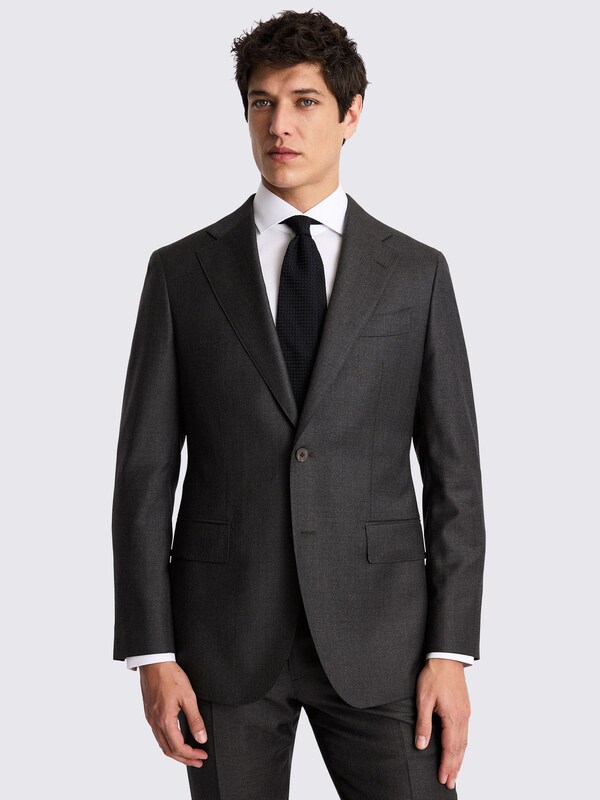 Seraphine MOSS Charcoal Tailored Fit Twill Italian Suit Jacket
