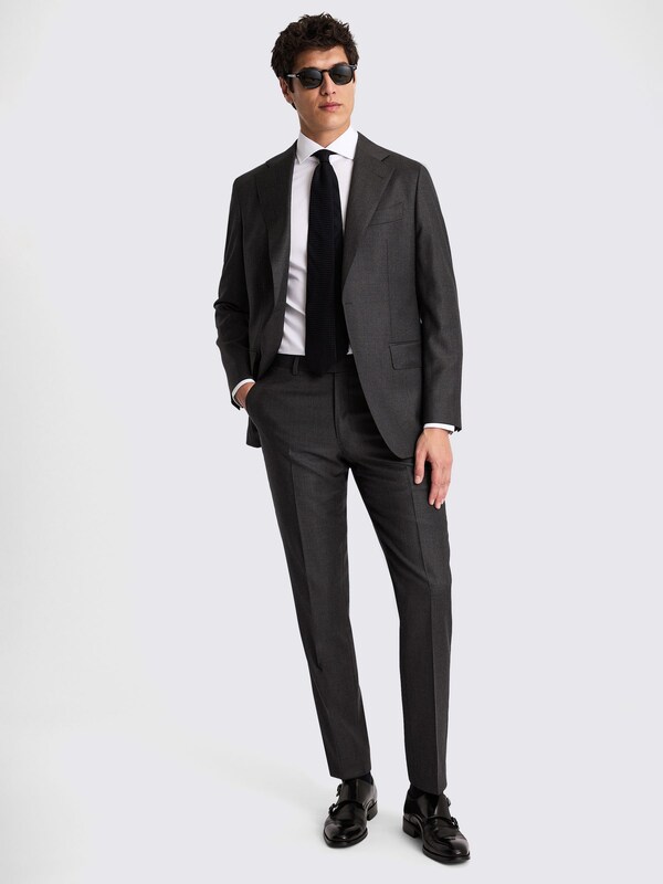 Seraphine MOSS Charcoal Tailored Fit Twill Italian Suit Jacket