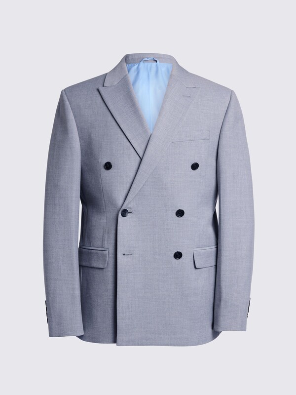 Seraphine MOSS Grey Slim Fit Double Breasted Stretch Suit Jacket