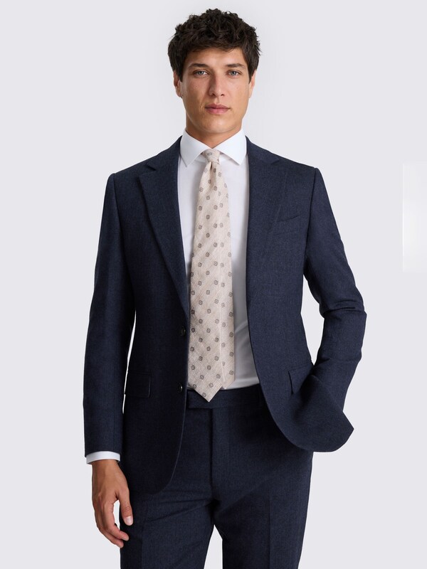 Seraphine MOSS Ink Tailored Fit Herringbone Suit Jacket