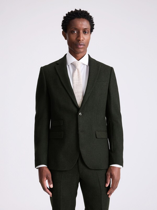 Seraphine MOSS Khaki Slim Fit Donegal Tweed Suit Jacket