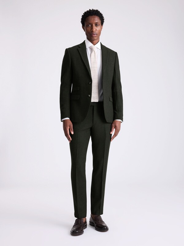 Seraphine MOSS Khaki Slim Fit Donegal Tweed Suit Jacket