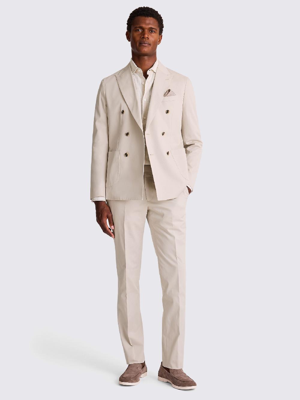 seraphine MOSS Light Camel Slim Fit Cotton Suit Jacket