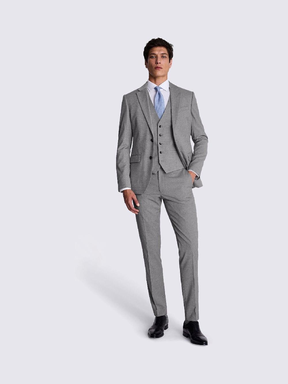seraphine MOSS Light Grey Slim Fit Stretch Suit Jacket